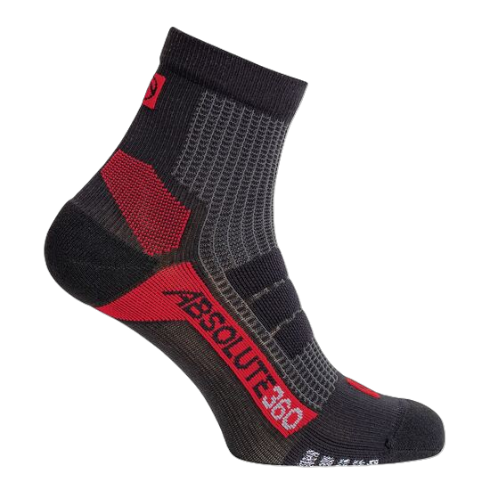 Picture of Absolute 360: Performance Running Socks: Quarter: Black / Red