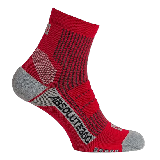 Picture of Absolute 360: Performance Running Socks: Quarter: Red / Grey