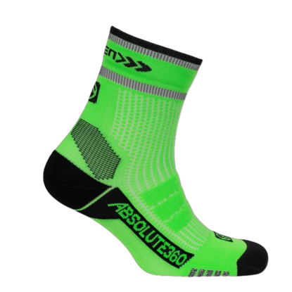 Picture of Absolute 360: Performance Running Socks: Quarter: BE SEEN: Neon Green