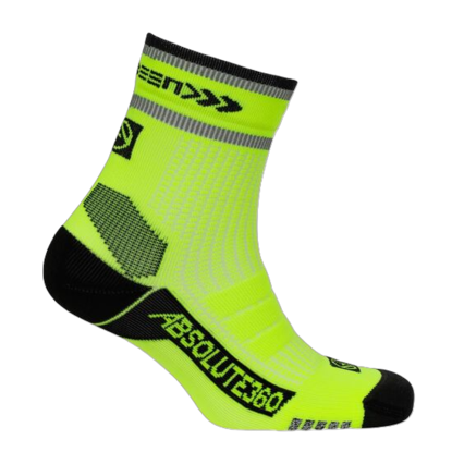 Picture of Absolute 360: Performance Running Socks: Quarter: BE SEEN: Neon Yellow