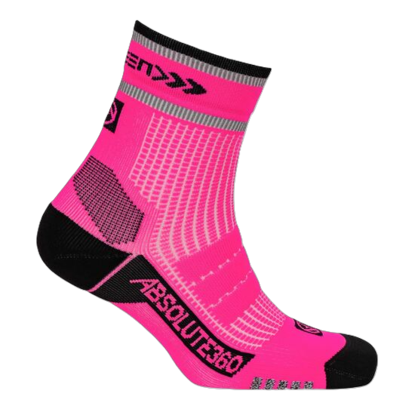 Picture of Absolute 360: Performance Running Socks: Quarter: BE SEEN: Neon Pink