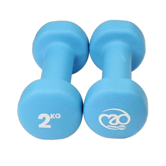 Picture of Mad Fitness: Blue Neoprene 2 KG Dumbbells (Pair) (FDBELL2)
