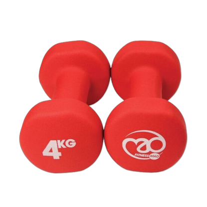 Picture of Mad Fitness: Red Neoprene 4 KG Dumbbells (Pair) (FDBELL4)